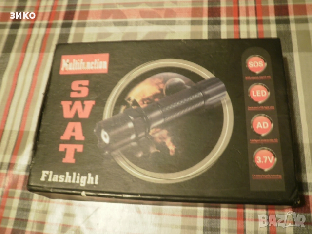 LED фенерче- професионално- зарядно, акумулатор и кутия