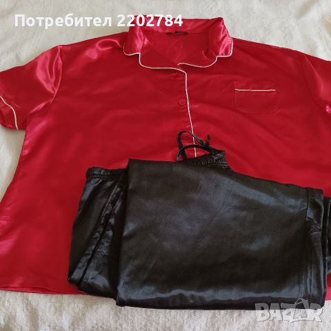 Дамски сатенени пижами, пижама, нощница , снимка 1 - Нощници - 46308256