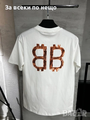 Balenciaga Мъжка Бяла Тениска👕Мъжка Блуза С Къс Ръкав В Бял Цвят Код MensPoint71, снимка 3 - Тениски - 53716620