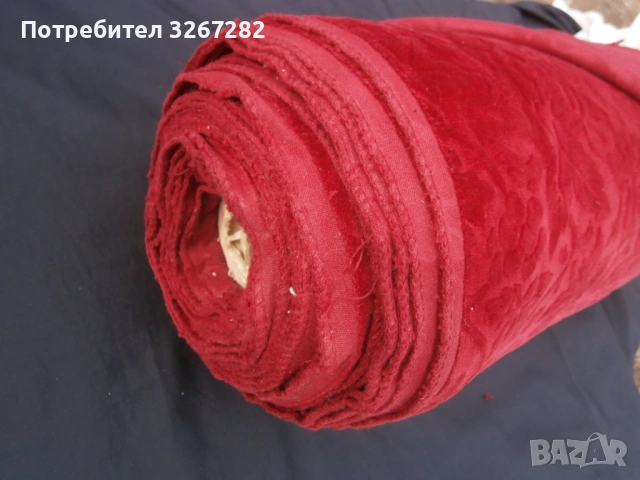 Плат,Плюш,Червен,Тапицерски,за Мебели, снимка 6 - Платове и дамаски - 53615467