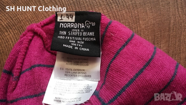 NORRONA 1469-11 THIN STRIPED BEANIE 100% MERINO ULL детска шапка 1-44, снимка 7 - Шапки - 53297526