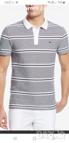 Lacoste Pique Cotton Slim Fit Mens Size 6 - XL ОРИГИНАЛ! Мъжка Тениска!, снимка 2 - Тениски - 46308016