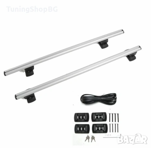 Греди напречни за багажник за кола напречни за фабрични резби на покрива, 120см, с ключ