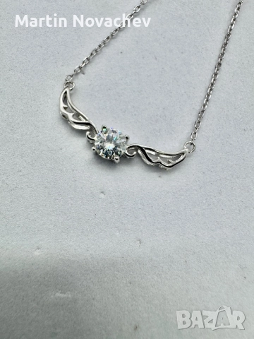 Сребърно колие с мойсанит (Диамант) 0.5 карата, снимка 6 - Колиета, медальони, синджири - 52619349