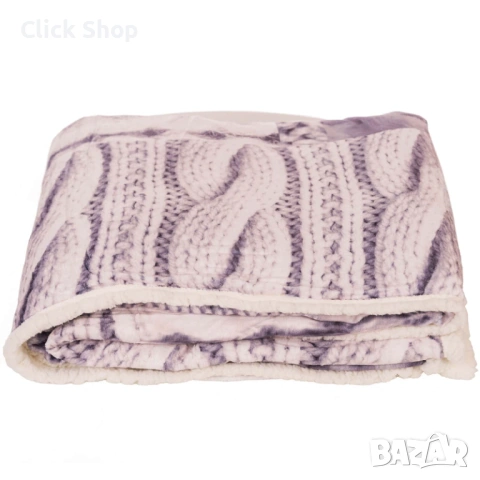 Пухкаво одеяло щампа плетиво сиво, 155*200 см, снимка 2 - Олекотени завивки и одеяла - 53541838