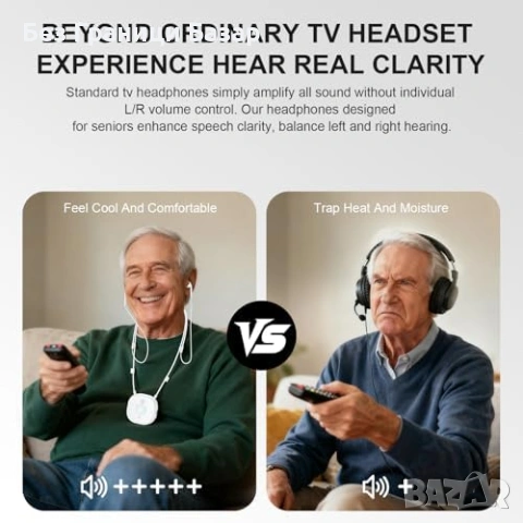 Нови Безжични слушалки за телевизор USB Optical RCA 3.5 мм за възрастни и слаб слух, снимка 8 - Други - 53915887