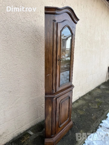 Ретро ъглова витрина  с шкаф, снимка 7 - Секции и витрини - 53958196