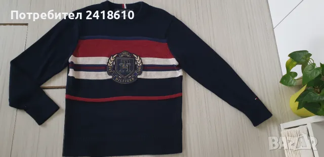 Tommy Hilfiger Organic Cotton Mens Size L НОВО! ОРИГИНАЛ! Мъжки Памучен Пуловер!, снимка 11 - Пуловери - 48416708