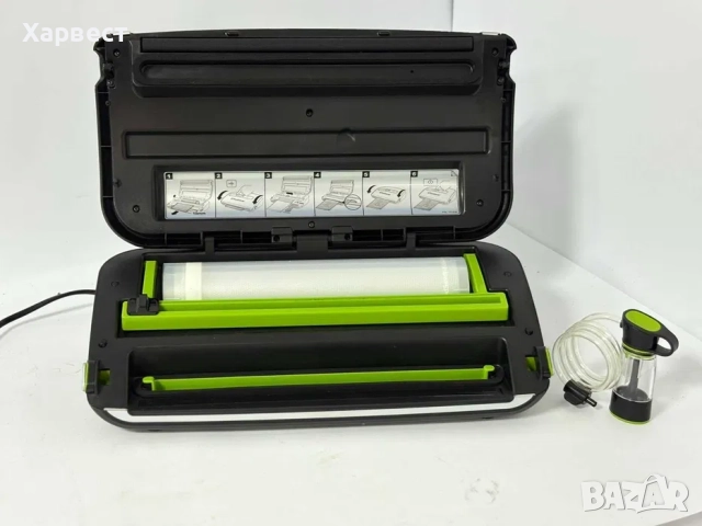 Уред за вакуумиране FoodSaver FFS016X-01, 1 скорост, 28 см, Сухи/Влажни храни, Вграден нож, Сребрист