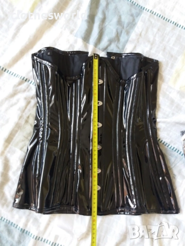 Лачен корсет с двойни метални банели, снимка 6 - Корсети, бюстиета, топове - 47496062