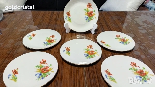 Стар английски костен порцелан чинии , снимка 3 - Антикварни и старинни предмети - 16064322