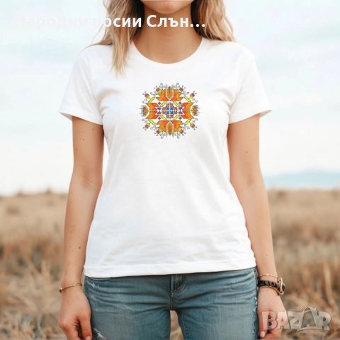 Дамска тениска с бродирана шевица, снимка 5 - Тениски - 51933731