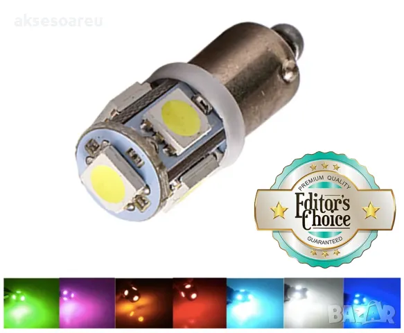 2 бр. Габаритни крушки BA9S 5 SMD 5050 Автомобилна LED вътрешна лампа крушка за номер за вратата, снимка 16 - Аксесоари и консумативи - 50419939