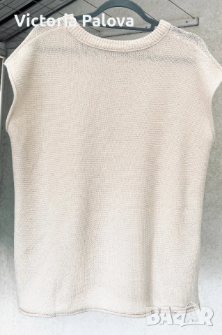 Елегантен плетен топ без ръкави в цвят apricot , снимка 6 - Корсети, бюстиета, топове - 53225249