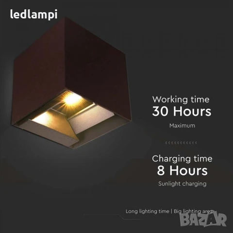 Соларна LED Градинска Лампа 9W 3в1 CCT Кортен, снимка 5 - Соларни лампи - 50546650