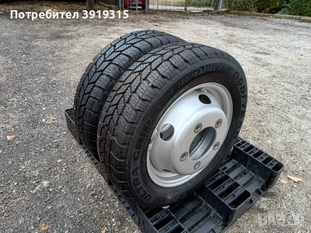 2бр.ДЖАНТИ за ДВОЙНА ГУМА 16цола 6x190 Renault Mascott + ЗИМНИ ГУМИ GOODYEAR 195/65/16C, снимка 1 - Гуми и джанти - 47203982