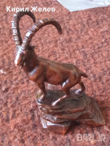 Бронзова фигурка на Козирог върху скала 42871, снимка 7 - Колекции - 53582374
