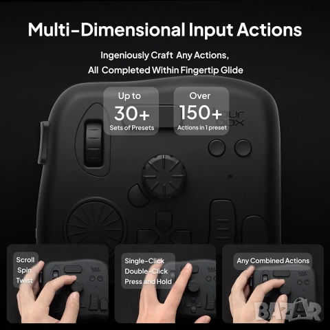 TourBox Elite: Bluetooth Контролер за Фото и Видео Обработка + Калъф , снимка 4 - Джойстици и геймпадове - 53288292