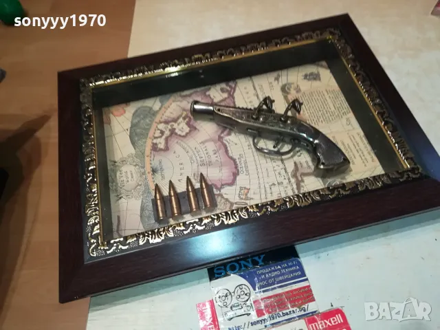 КАРТИНА СЪС СТЪКЛО И ПИЩОВ ВЪТРЕ 3103251855, снимка 3 - Антикварни и старинни предмети - 49714056