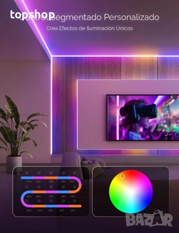 ЧИСТО НОВО Govee COB LED лента Pro, 3 метра LED светлини съвместими с Alexa, Google Assistant..., снимка 4 - Лед осветление - 51636319