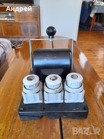 Стар електрически трифазен шалтер,прекъсвач,изключвател,включвател, снимка 1