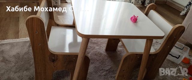 Детска масичка с два стола , снимка 4 - Мебели за детската стая - 46072599