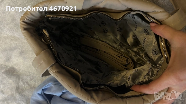 Дамска текстилна чанта има и каишка за вино, състояние ново, снимка 5 - Чанти - 52682136