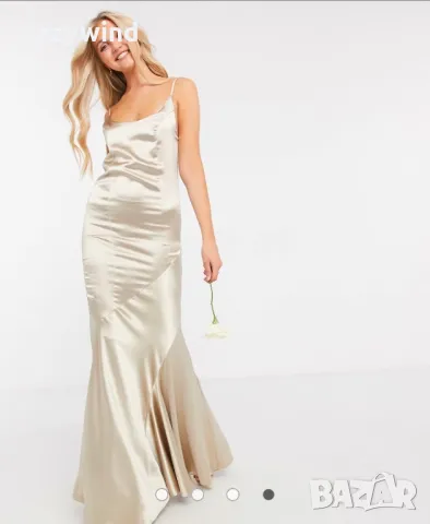 Сатенена официална рокля Asos, снимка 5 - Рокли - 49329787