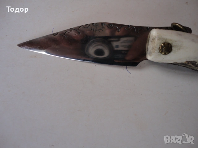 Майсторска сойка нож рог Тодор Димитров 8, снимка 3 - Ножове - 54095844