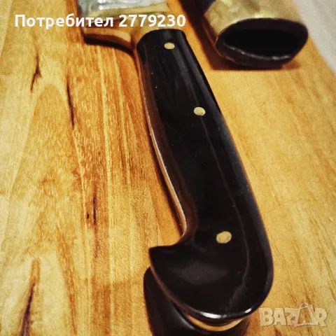 Ловен масивен нож, с дръжка от биволски рог Нов!, снимка 3 - Ножове - 49911773