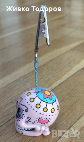 Sugar Skulls /Calavera de azúcar Книгоразделител,ключодържател и поставка с щипка за бележки, снимка 12 - Декорация за дома - 51498713