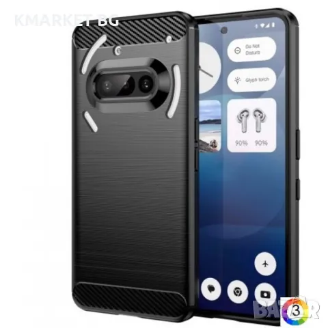 Nothing Phone (3a) Удароустойчив Carbon Fiber Калъф и Протектор, снимка 1 - Калъфи, кейсове - 49585511