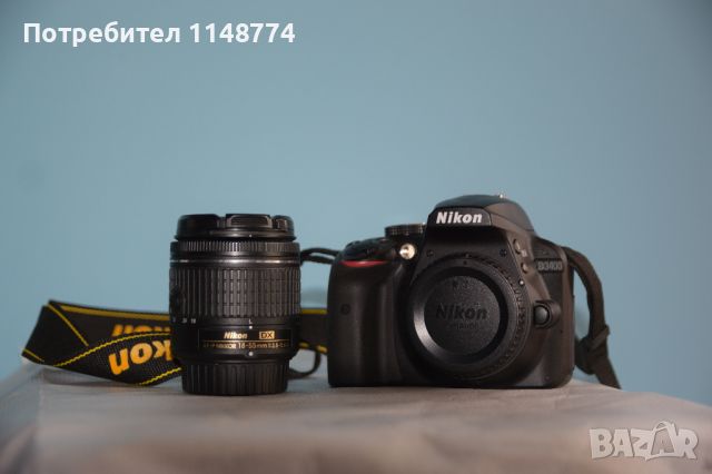 Фотоапарат Nikon D3400 на 1200 кадъра , снимка 1 - Фотоапарати - 45659065