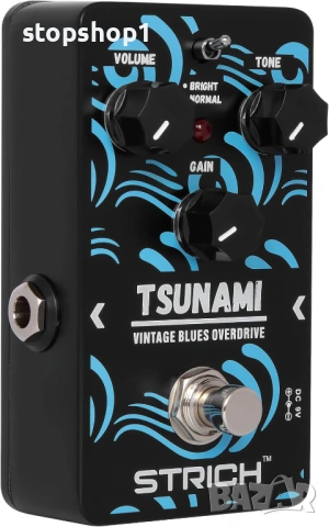 STRICH TSUNAMI Педал за китара с Overdrive, Blues Drive Vintage Overdrive режими Warm/Hot