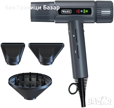 Нов Тих мощен сешоар Wahl Vanquish с 3 накрайника и памет функция коса