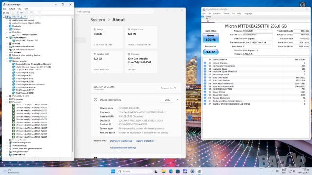 Lenovo ThinkCentre M70q Gen 3 Tiny Desktop i5-12400T/PCIe 256GB/8GB/Гаранция до 10.2026г., снимка 5 - Работни компютри - 54135733