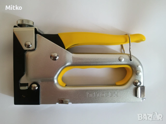 Механичен такер заедно със скоби марка TOPEX , снимка 3 - Такери - 53433460