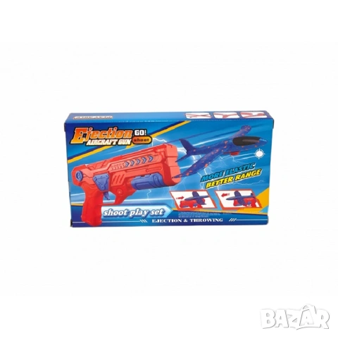 Пистолет изстрелвачка на самолет със светещ стиропорен самолет, снимка 2 - Влакчета, самолети, хеликоптери - 53860714