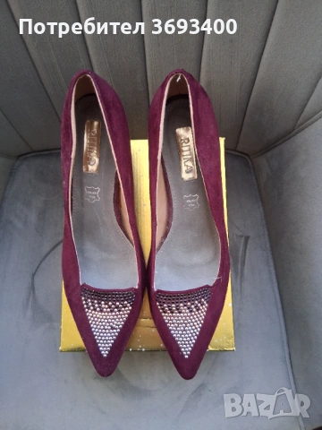 Официални обувки, бордо, снимка 2 - Дамски обувки на ток - 54108279