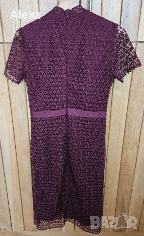 Рокля с плетена дантела марка Reserved размер 38 цвят бордо, снимка 2 - Рокли - 51896913