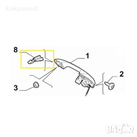 Панта за врата за Fiat 500, снимка 4 - Части - 54052683