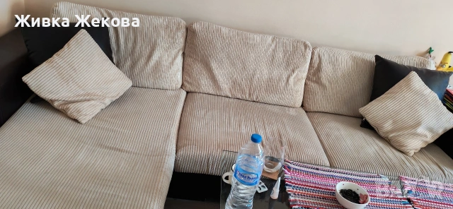 диван кадифе и кожа, снимка 2 - Дивани и мека мебел - 53752387