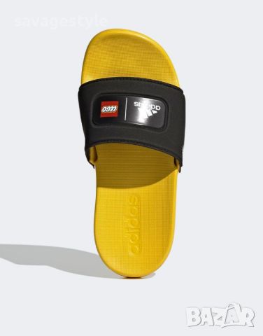 Чехли ADIDAS x Lego Adilette Comfort Slides Black/Yellow, снимка 5 - Детски джапанки - 45749856