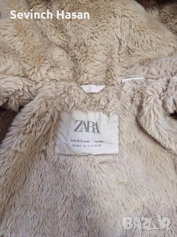 Детско пухено якенце за момиче Zara- 2-3 години , снимка 3 - Детски якета и елеци - 53504456