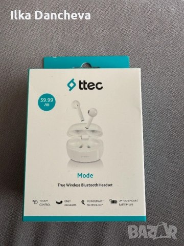 Bluetooth слушалки ttec. Бели, снимка 2 - Bluetooth слушалки - 52197433