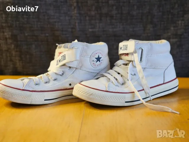 Уникални ретро кожени кецове Converse Унисекс, снимка 3 - Кецове - 47120038