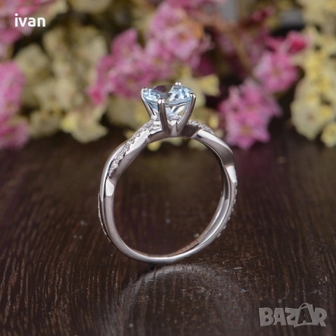 сребърен пръстен със сертифициран камък в кутия и сертификат, снимка 4 - Пръстени - 53344209