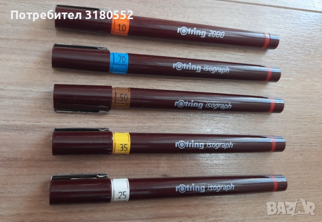 Рапидографи Rotring Isograf, снимка 2 - Ученически пособия, канцеларски материали - 53670414