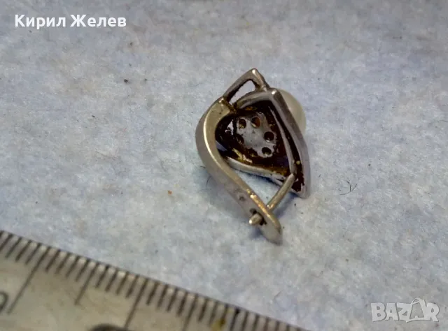 ШАРМАНТНА АНГЛИЙСКА ПЕРЛЕНА СРЕБЪРНА ОБЕЦА СРЕБРО 925 с БЯЛА ЕСТЕСТВЕНА ПЕРЛА / БИСЕР 48247, снимка 10 - Обеци - 49732850