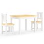 vidaXL Детски комплект от 3 части маса и столове бяло и бежово МДФ（SKU:10410（